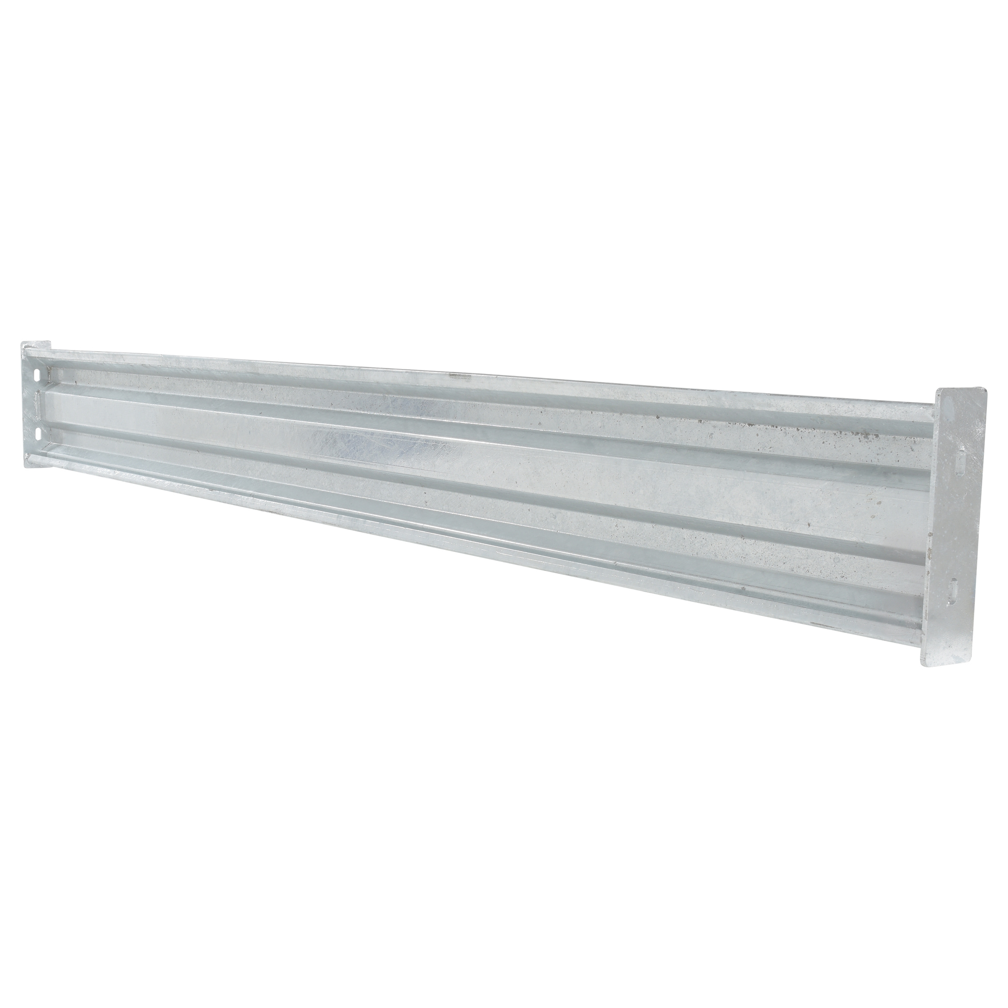Vestil Galvanized Steel 2 Ribbed Bolt On Style Guard Rail 90 In. Length Gray